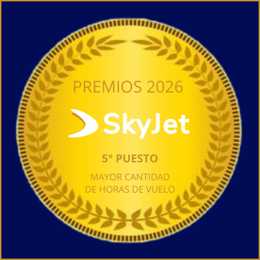 Premios SkyJet 2026: 5° Puesto - Mayor Cantidad de Horas de Vuelo